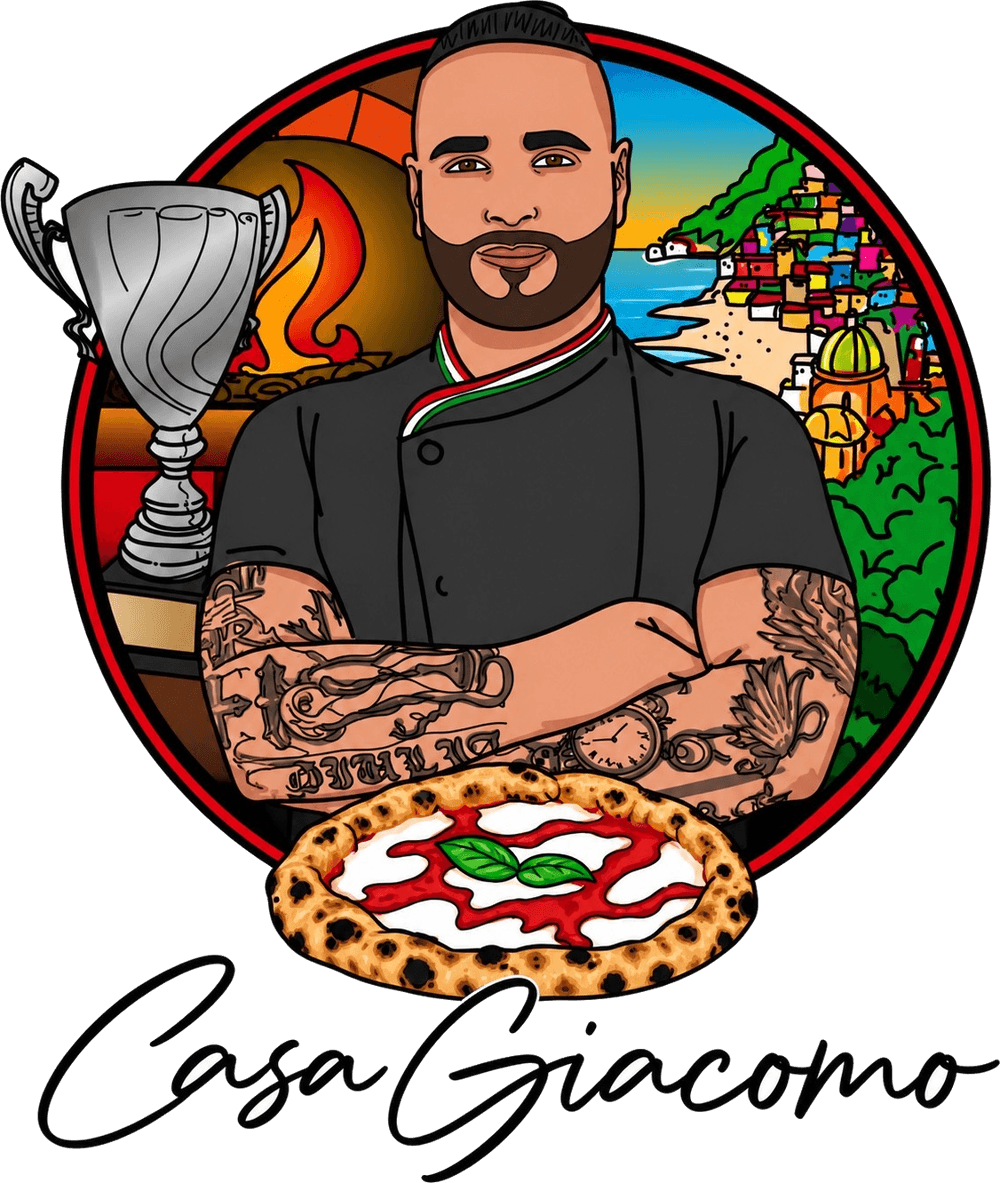 Logo Casa Giacomo : portrait illustré de Giacomo Citro et signature « Casa Giacomo »